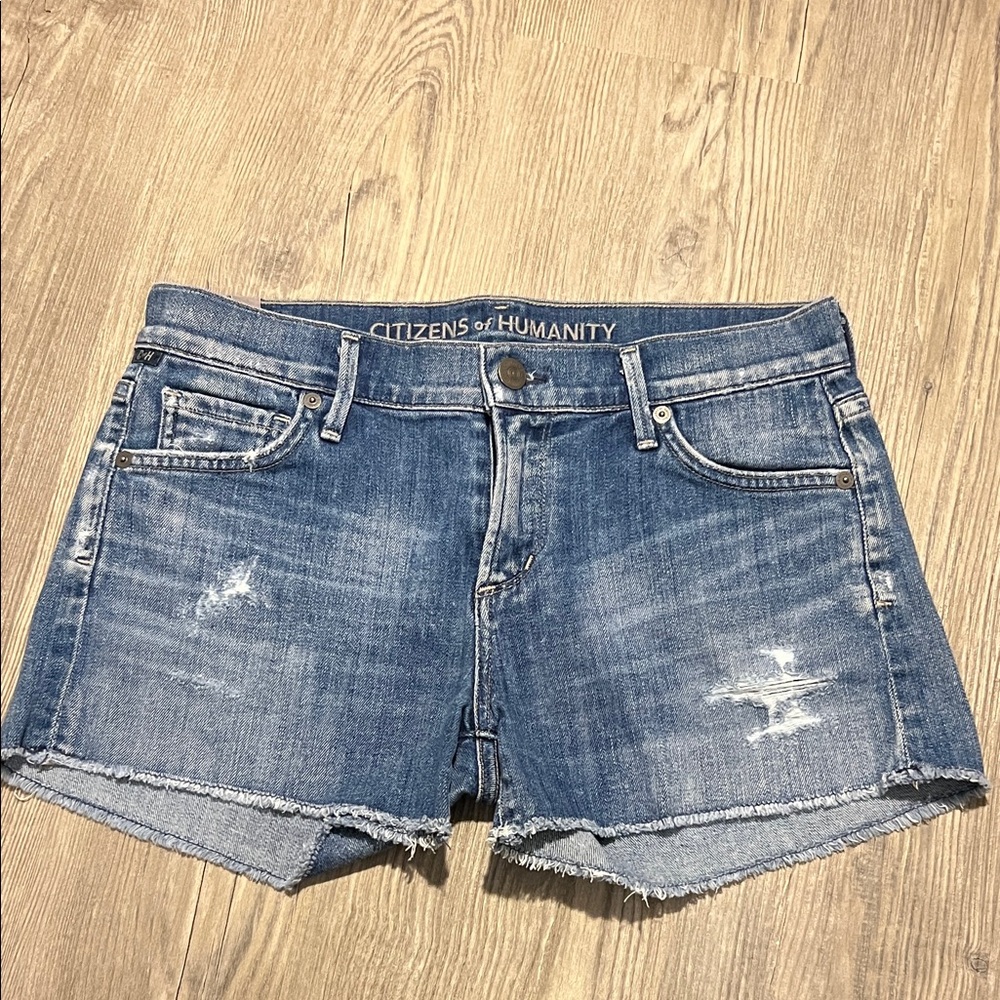 Citizens of Humanity Distressed Blue Jean Shorts